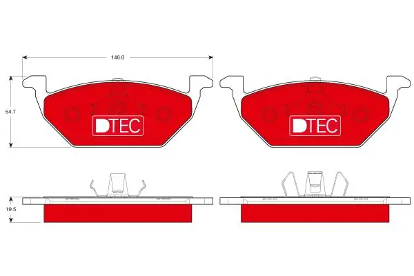 Kit Pastiglie Freno A Disco TRW GDB454 - Anteriore Per VW Golf II E SEAT II - Ricambio Auto Di Alta Qualità